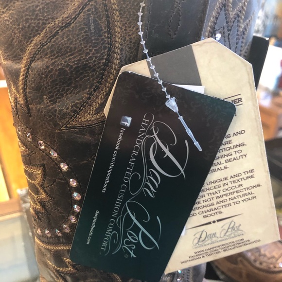 Dan Post ladies custom boots tan pink stones NWT - Picture 5 of 9